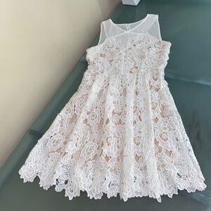 Francesca Cream Colored Lace White Dress Size M